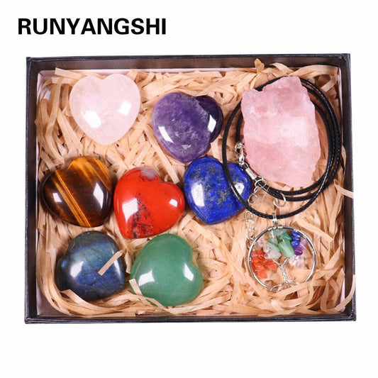 Chakra Harmony Heart Stone Collection Gift Set - Oracles Bounty