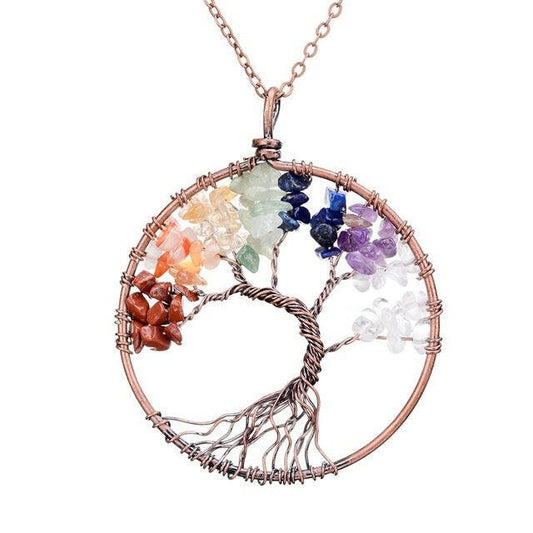 Crystal Natural Stone Tree Necklace - Oracles Bounty