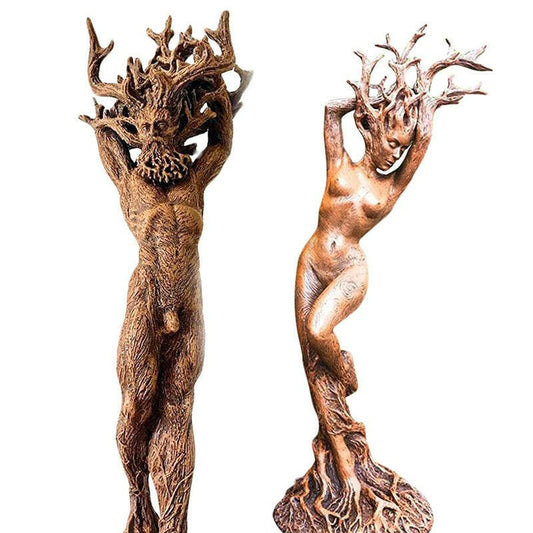 Enchanted Forest Resin Figurine: Divine Masculine and Feminine Energy Statues - Oracles Bounty