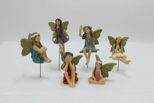 Enchanting Resin Fairy Statuettes for Garden Decor - Set of 6 - Oracles Bounty