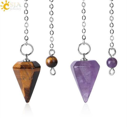 Mystical Energy Natural Stone Divination Pendulums - Oracles Bounty