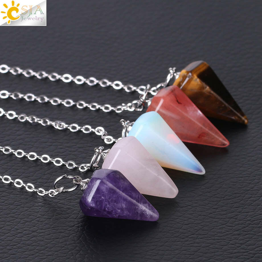 Mystical Energy Natural Stone Divination Pendulums - Oracles Bounty