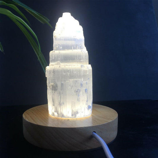 Natural Selenite Tower Lamp - Oracles Bounty