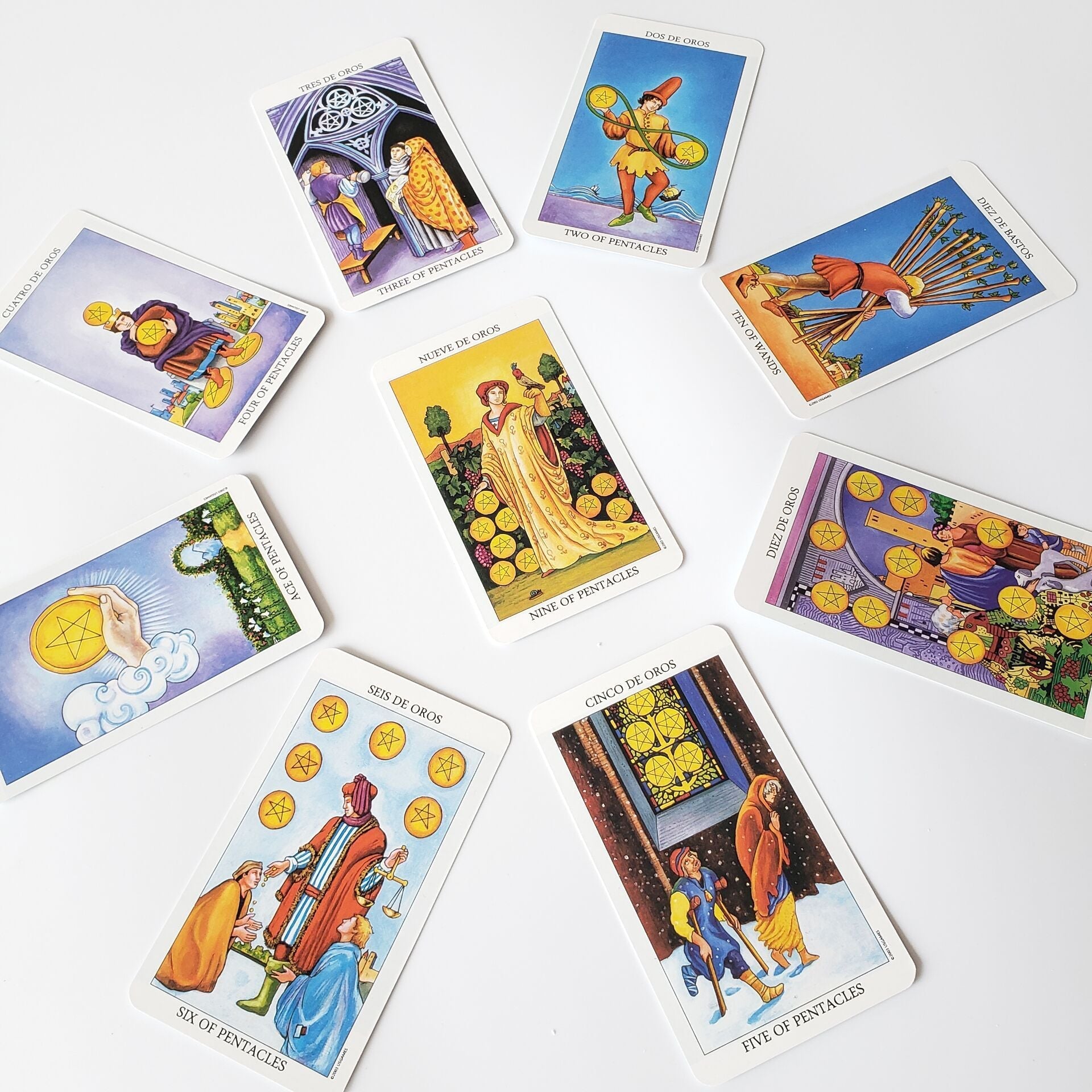 Raider Waite Bi - lingual Tarot Deck - Oracles Bounty