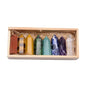 Raw Crystal Column Collection in Artisan Wooden Box - Oracles Bounty