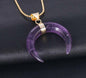 Semi - Precious Stones Half Moon Pendant Necklace - Oracles Bounty