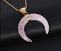 Semi - Precious Stones Half Moon Pendant Necklace - Oracles Bounty