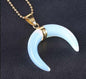 Semi - Precious Stones Half Moon Pendant Necklace - Oracles Bounty