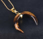 Semi - Precious Stones Half Moon Pendant Necklace - Oracles Bounty