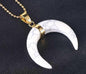 Semi - Precious Stones Half Moon Pendant Necklace - Oracles Bounty