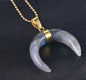 Semi - Precious Stones Half Moon Pendant Necklace - Oracles Bounty