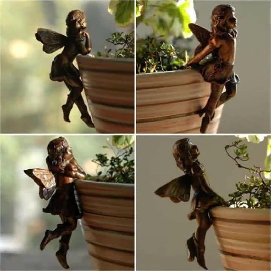 Unique Hand Carved Fairy for Potted Plants - Oracles Bounty