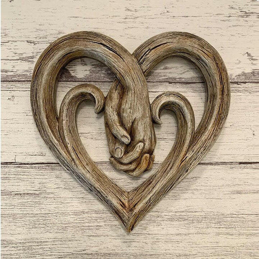 Unity Embrace Love Heart with Hands Wooden Artwork - Oracles Bounty